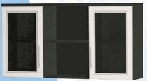 Антресоль большая с двумя стеклодверями ДЛЯ ГОСТИНОЙ АБС-2 Венге/Дуб выбеленный в Кормиловке - kormilovka.katalogmebeli.com | фото
