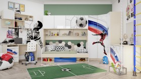 Детская комната Футбол ЧМ (Белый/Синий/корпус Клен) в Кормиловке - kormilovka.katalogmebeli.com | фото 7