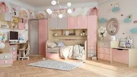 Детская комната Грэйси (Розовый/Серый/корпус Клен) в Кормиловке - kormilovka.katalogmebeli.com | фото 13