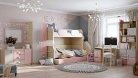Детская комната Грэйси (Розовый/Серый/корпус Клен) в Кормиловке - kormilovka.katalogmebeli.com | фото 12