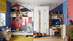 Детская комната Клаксон без машинок (Белый/корпус Клен) в Кормиловке - kormilovka.katalogmebeli.com | фото