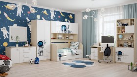 Детская комната Санни (Белый/корпус Клен) в Кормиловке - kormilovka.katalogmebeli.com | фото 3
