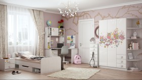 Детская комната Совушки (Белый/корпус Выбеленное дерево) в Кормиловке - kormilovka.katalogmebeli.com | фото 5