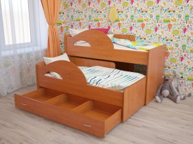 Кровать детская Радуга 1600 Млечный дуб/Венге в Кормиловке - kormilovka.katalogmebeli.com | фото 6