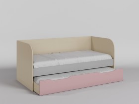 Диван-кровать Грэйси (Розовый/Серый/корпус Клен) в Кормиловке - kormilovka.katalogmebeli.com | фото