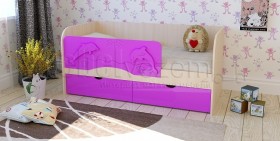 Друзья Кровать детская 2 ящика 1.6 Фиолетовый глянец в Кормиловке - kormilovka.katalogmebeli.com | фото