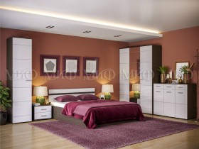 Спальня Нэнси (Венге/Белый глянец) в Кормиловке - kormilovka.katalogmebeli.com | фото