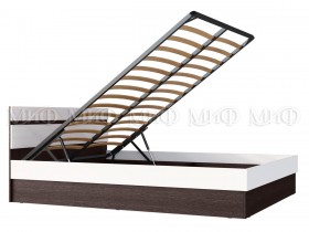 Ким кровать с подъемным механизмом 1,4 (Венге/белый глянец) в Кормиловке - kormilovka.katalogmebeli.com | фото 2