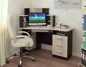Компьютерный стол Каспер (венге/лоредо) в Кормиловке - kormilovka.katalogmebeli.com | фото 1