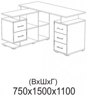 Компьютерный стол угловой СКМУ-3 белый в Кормиловке - kormilovka.katalogmebeli.com | фото 2