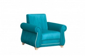 Кресло для отдыха "Порто" (велюр киви бирюза / микровельвет крем) в Кормиловке - kormilovka.katalogmebeli.com | фото