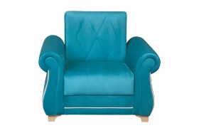 Кресло для отдыха "Порто" (велюр киви бирюза / микровельвет крем) в Кормиловке - kormilovka.katalogmebeli.com | фото 3