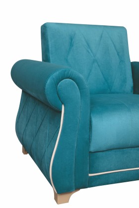 Кресло для отдыха "Порто" (велюр киви бирюза / микровельвет крем) в Кормиловке - kormilovka.katalogmebeli.com | фото 5