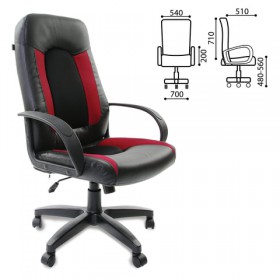 Кресло офисное BRABIX Strike EX-525 (черно-красный) в Кормиловке - kormilovka.katalogmebeli.com | фото 1