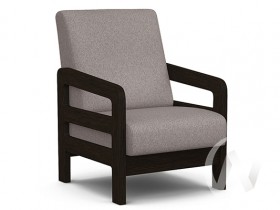 Кресло отдыха Вега-34 (венге лак/UNO ROSY-GREY) в Кормиловке - kormilovka.katalogmebeli.com | фото