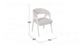 Кресло «Техас 1» (Белый матовый/Шенилл Estetica Vanille №220) в Кормиловке - kormilovka.katalogmebeli.com | фото 2