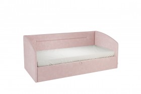 Кровать 0.9 Альба Софа (Нежно-розовый велюр) в Кормиловке - kormilovka.katalogmebeli.com | фото