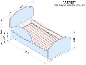 Кровать 160 Атлет 96 Серый (мягкий бортик) в Кормиловке - kormilovka.katalogmebeli.com | фото 2