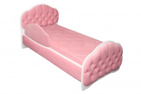 Кровать 160 Гармония 36 Светло-розовый (мягкий бортик) в Кормиловке - kormilovka.katalogmebeli.com | фото