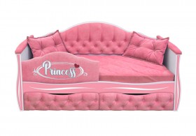 Кровать 160 серии Иллюзия 2 ящика 36 Розовый (мягкий бортик/подушки) в Кормиловке - kormilovka.katalogmebeli.com | фото