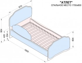 Кровать 170 Атлет 96 Серый (мягкий бортик) в Кормиловке - kormilovka.katalogmebeli.com | фото 2