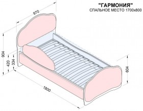 Кровать 170 Гармония 18 Бордовый (мягкий бортик) в Кормиловке - kormilovka.katalogmebeli.com | фото 2