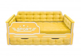 Кровать 170 серии Спорт 1 ящик 74 Жёлтый (мягкие боковые накладки) в Кормиловке - kormilovka.katalogmebeli.com | фото