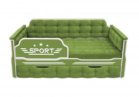 Кровать 170 серии Спорт 1 ящик 76 Зелёный (мягкие боковые накладки) в Кормиловке - kormilovka.katalogmebeli.com | фото