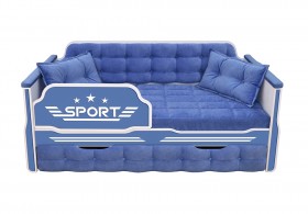 Кровать 170 серии Спорт 1 ящик 85 Синий (подушки) в Кормиловке - kormilovka.katalogmebeli.com | фото