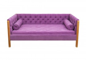 Кровать 180 серии Леди  32 Фиолетовый (подушка валик) в Кормиловке - kormilovka.katalogmebeli.com | фото