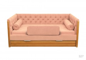 Кровать 180 серии Леди + ящик 15 Бледно-розовый (мягкий бортик/подушка валик) в Кормиловке - kormilovka.katalogmebeli.com | фото