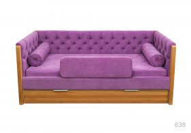 Кровать 180 серии Леди + ящик 32 Фиолетовый (мягкий бортик/подушка валик) в Кормиловке - kormilovka.katalogmebeli.com | фото