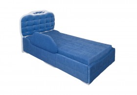 Кровать 190 Атлет Lux 29 Синий (мягкий бортик) в Кормиловке - kormilovka.katalogmebeli.com | фото