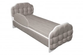 Кровать 190 Атлет Lux 96 Серый (мягкий бортик) в Кормиловке - kormilovka.katalogmebeli.com | фото