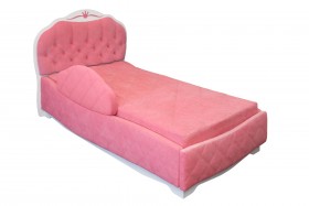 Кровать 190 Гармония Lux 36 Розовый (мягкий бортик) в Кормиловке - kormilovka.katalogmebeli.com | фото