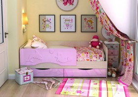 Кровать Алиса КР-812 1,6 Белфорд/Розовый металлик в Кормиловке - kormilovka.katalogmebeli.com | фото