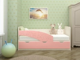 Кровать Бабочки 1,6м (Розовый металлик) в Кормиловке - kormilovka.katalogmebeli.com | фото