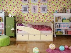 Кровать Бабочки 1,6м (Ваниль матовый) в Кормиловке - kormilovka.katalogmebeli.com | фото