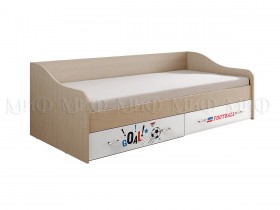 Кровать Boy Вега 0,9 м (Дуб беленый/Белый глянец/фотопечать) в Кормиловке - kormilovka.katalogmebeli.com | фото