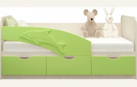 Кровать детская 1,6м Дельфин (Салатовый металлик) в Кормиловке - kormilovka.katalogmebeli.com | фото