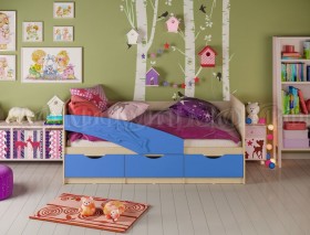 Кровать детская 1,6м Дельфин (Синий матовый) в Кормиловке - kormilovka.katalogmebeli.com | фото 1