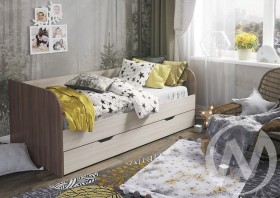 Кровать детская Балли 2-х уровневая (шимо темный/шимо светлый) в Кормиловке - kormilovka.katalogmebeli.com | фото 1