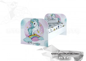 Кровать детская КР-08 Тойс (белый/белый,фотопечать Little Pony) в Кормиловке - kormilovka.katalogmebeli.com | фото