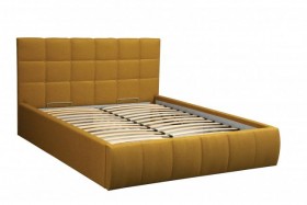 Кровать "Диана" ш. 1400 (Н=1010мм) (жаккард горчица) в Кормиловке - kormilovka.katalogmebeli.com | фото