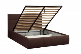 Кровать "Диана" ш. 1600 (Н=1010мм) (жаккард шоколад) в Кормиловке - kormilovka.katalogmebeli.com | фото 1