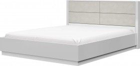 Кровать двойная 1400х2000 Вива (Белый/Белый глянец/Платина) в Кормиловке - kormilovka.katalogmebeli.com | фото