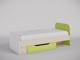 Кровать Эппл 1650х750 (Зеленый/Белый/корпус Клен) в Кормиловке - kormilovka.katalogmebeli.com | фото