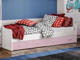 Кровать Fashion-1 Вега 0,9 м (Белый/Розовый) в Кормиловке - kormilovka.katalogmebeli.com | фото