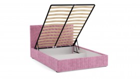 Кровать Гамма ш. 1400 (с основанием для хранения) (велюр тенерифе розовый) в Кормиловке - kormilovka.katalogmebeli.com | фото 3