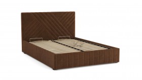 Кровать Гамма ш. 1400 (с основанием для хранения) (велюр тенерифе шоколад) в Кормиловке - kormilovka.katalogmebeli.com | фото 3